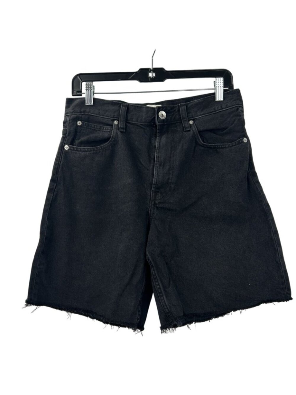 Everlane Woman's  The OG Baggy Denim Jean Short Women’s 26R Black High Rise 8” - Picture 3 of 12